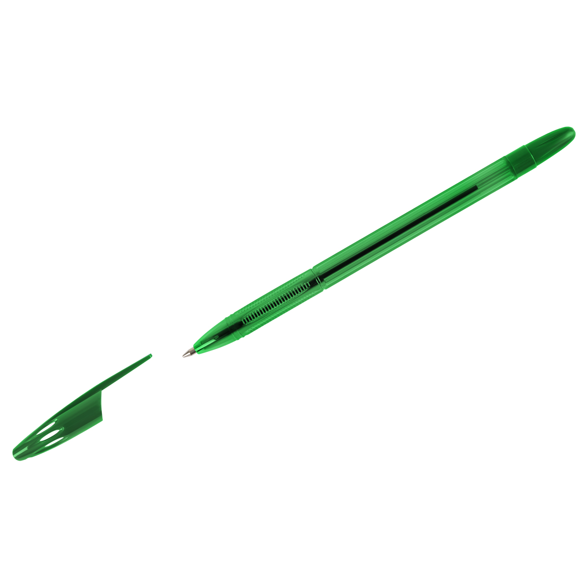 Ручка шариковая СТАММ "555" зеленая, 0,7мм, тониро оптом