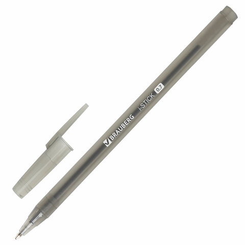 Ручка шариковая BRAUBERG "i-STICK", ЧЕРНАЯ, пишущий узел 0,7 мм, линия письма 0,35 мм, 143443 оптом