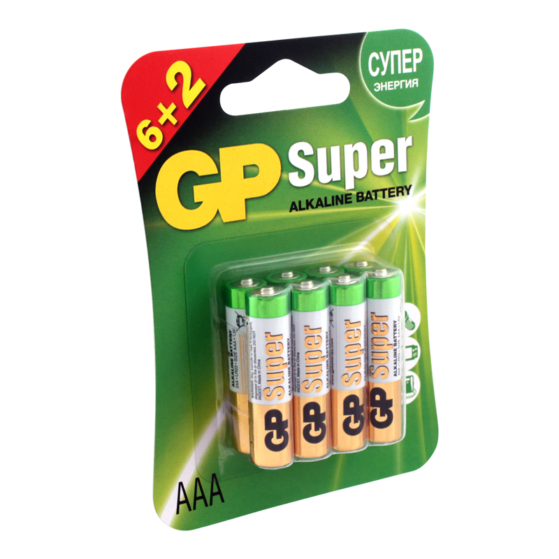 Батарейка GP Super AAA (LR03) 24A алкалиновая, BC8 оптом