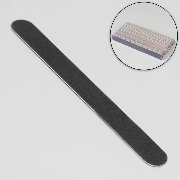 Пилка-наждак «Классика», на деревянной основе, абразивность 200, 18 см, фасовка 50 шт, цвет чёрный оптом