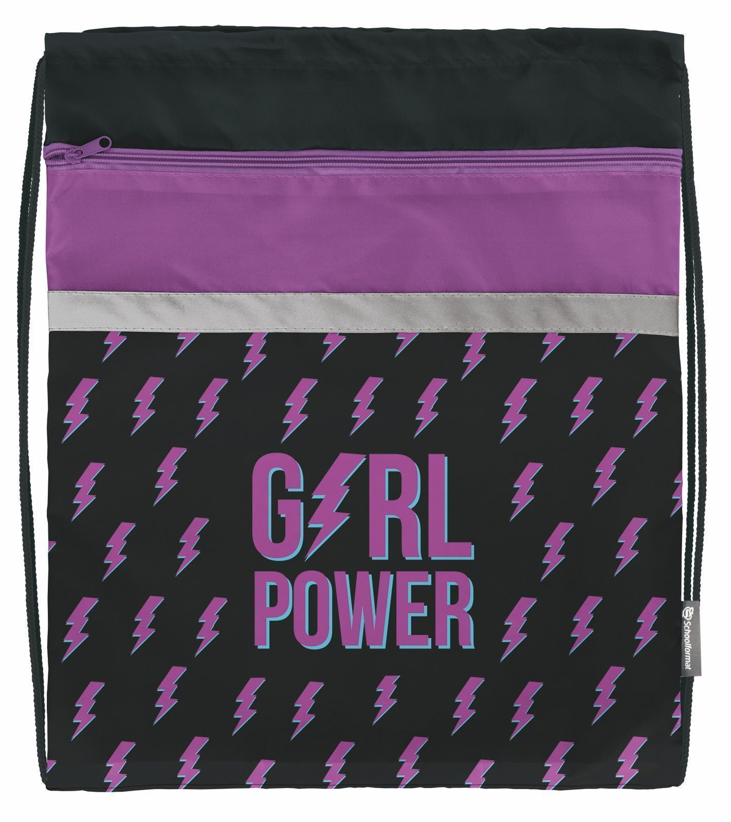 Мешок для обуви Schoolformat GRLPWR, 42х34 см, для девочек, с карманом оптом