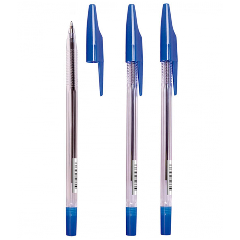 Ручка шариковая СТАММ "333" синяя, 0,7мм, прозрачн оптом