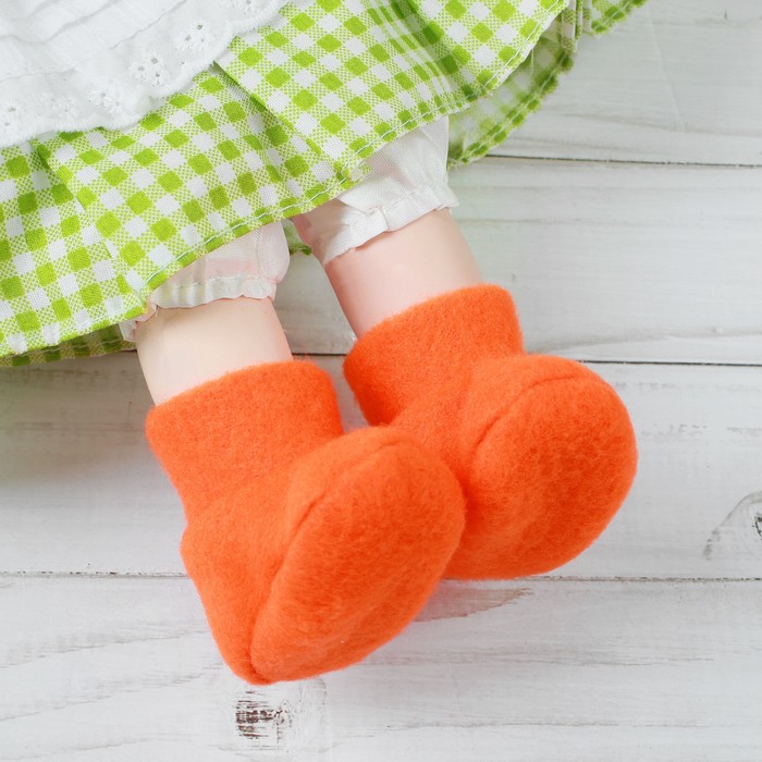 Носки для куклы, длина стопы: 7 см, цвет оранжевый оптом