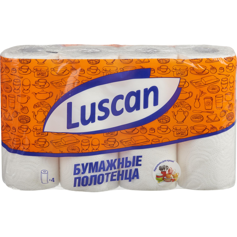 Полотенца бумажные LUSCAN 2-сл., с тиснением, 4рул./уп. оптом
