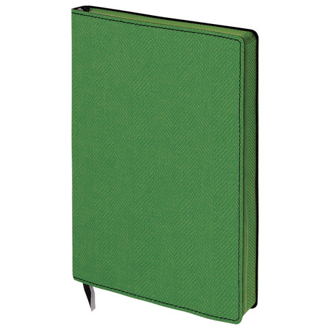 Блокнот А5 (148x213 мм), BRAUBERG "Tweed", 112 л., гибкий, под ткань, линия, темно-зеленый, 110964 оптом