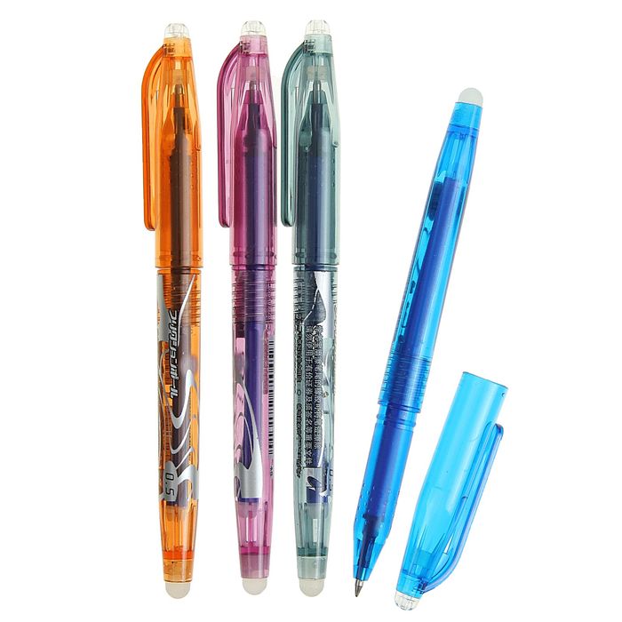 Ручка шариковая со стираемыми чернилами 0,5 мм, стержень синий, корпус МИКС (штрихкод на штуке) оптом
