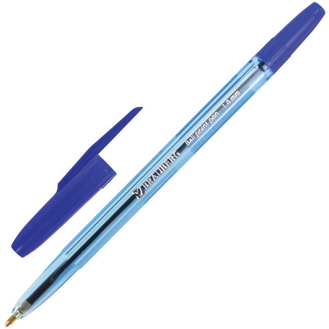 Ручка шариковая BRAUBERG "Carina Blue", СИНЯЯ, корпус тонированный синий, узел 1 мм, линия письма 0,5 мм, 141669 оптом
