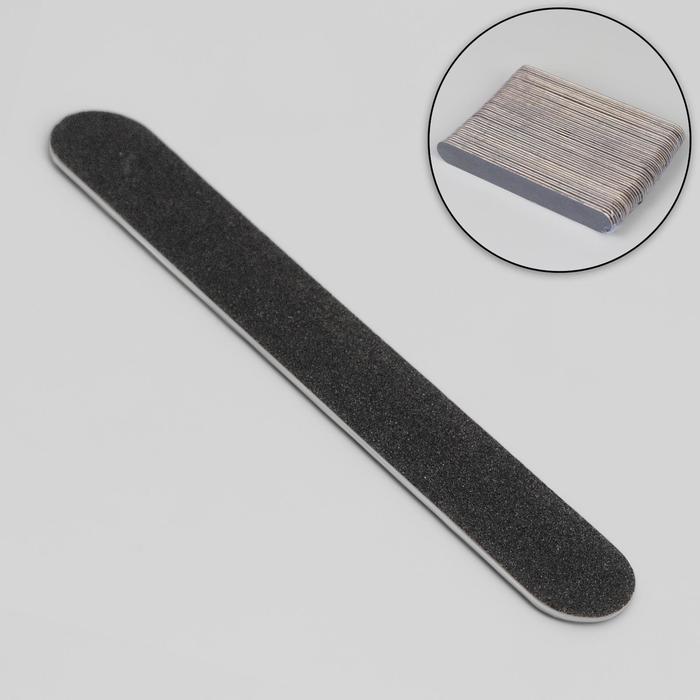 Пилка-наждак «Классика», на деревянной основе, абразивность 200, 10 см, фасовка 50 шт, цвет чёрный оптом