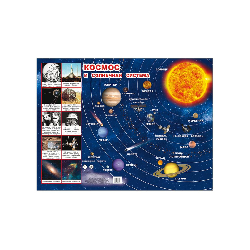 Плакат на картоне Космос и Солнечная система, 44х59 см., 9785912827716 оптом