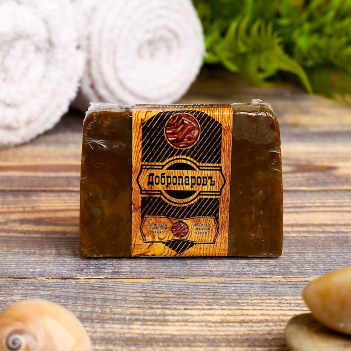 Натуральное мыло для бани и сауны "Шоколад с маслом какао" Добропаровъ 80 г оптом