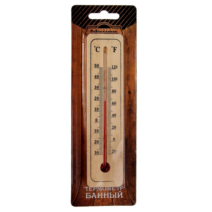 Термометр спиртовой, деревянный, 50 С оптом