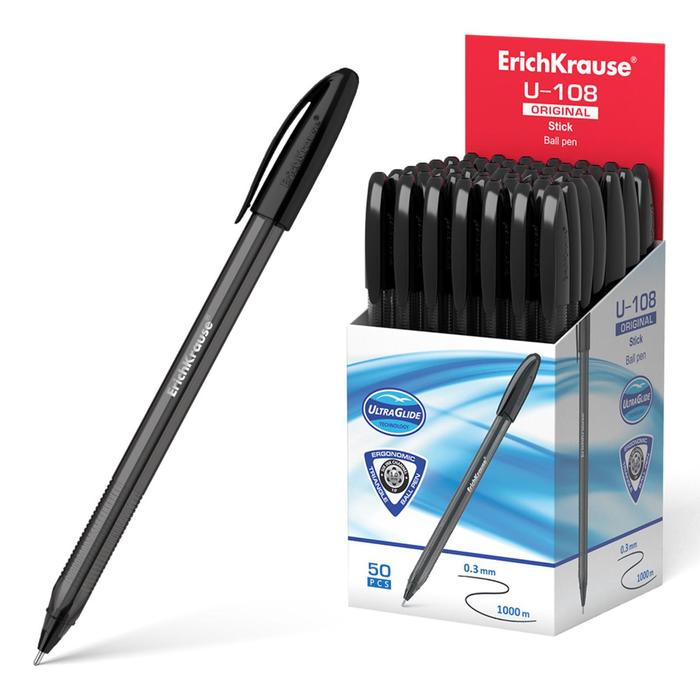 Ручка шариковая Erich Krause U-108 Original Stick 1.0, Ultra Glide Technology, черная оптом