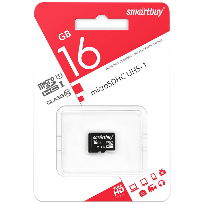 Карта памяти SmartBuy MicroSDHC 16GB, Class 10, ск оптом