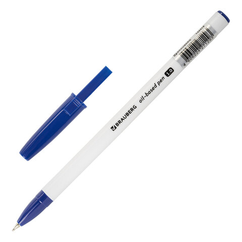 Ручка шариковая масляная BRAUBERG Stick Medium, СИНЯЯ, узел 1 мм, линия письма 0,5 мм, 143419 оптом