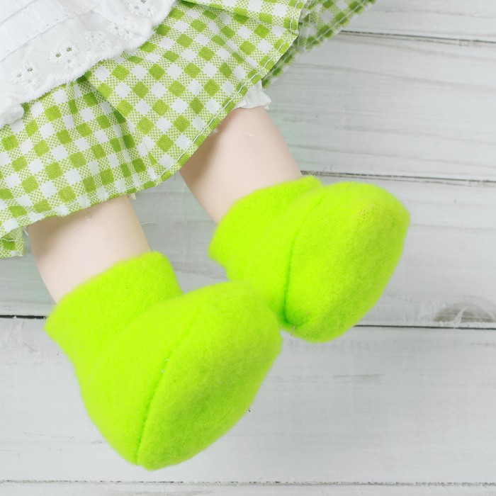 Носки для куклы, длина стопы 6 см, цвет зелёный оптом