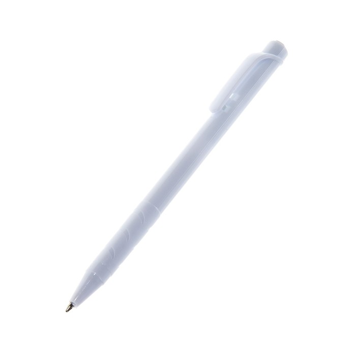 Ручка шариковая, автоматическая "Лого", корпус белый, стержень синий оптом