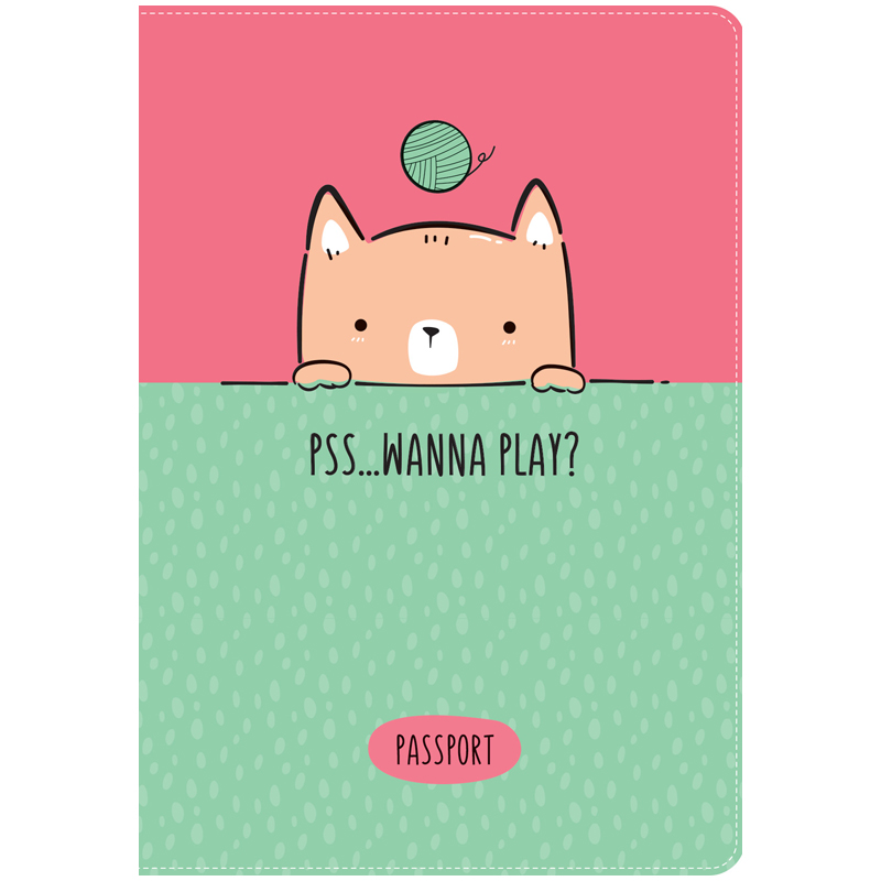Обложка для паспорта MESHU "Wanna play?", ПВХ, 2 к оптом