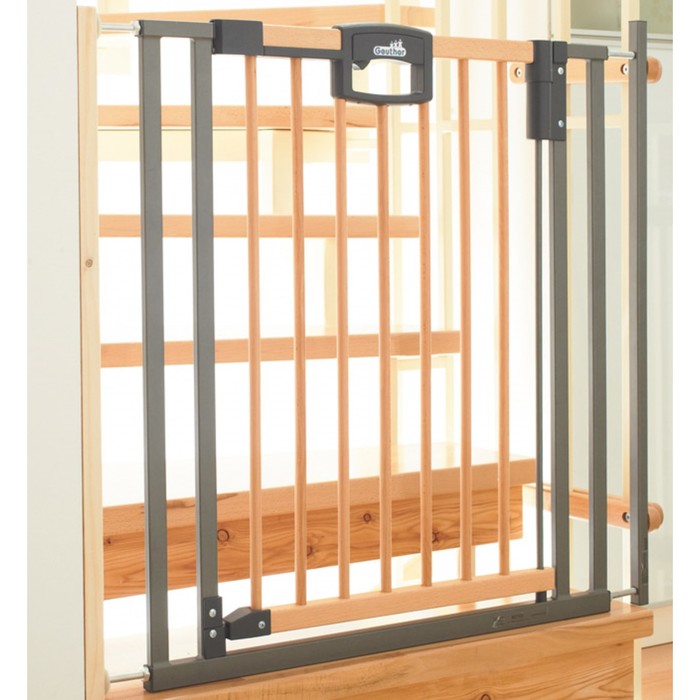 Ворота безопасности Geuther Easylock Wood 84,5-92,5 х 81,5 см, натуральный/серебро оптом