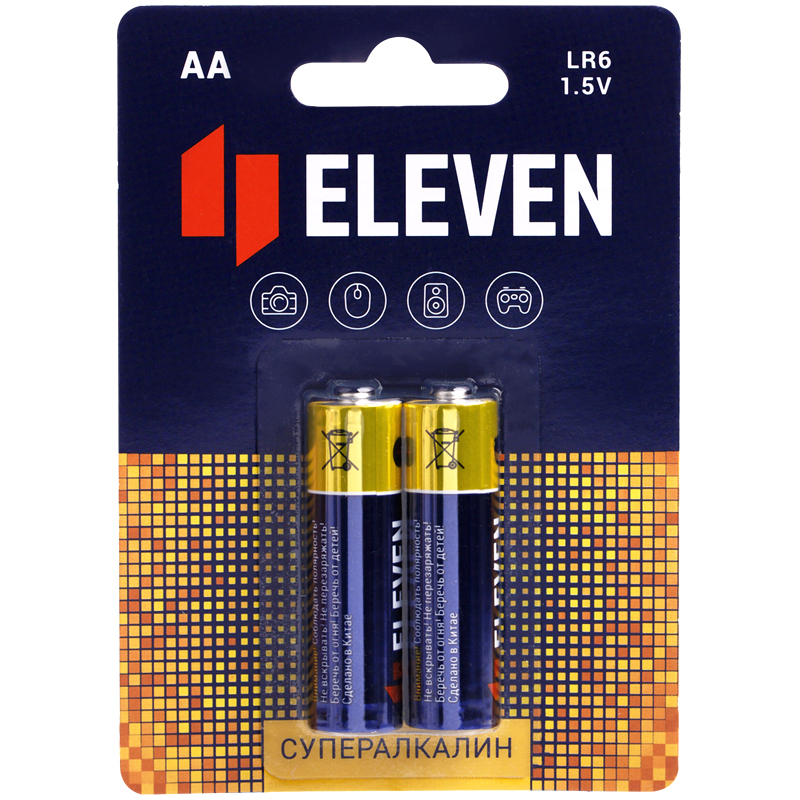 Батарейка Eleven SUPER AA (LR6) алкалиновая, BC2 оптом