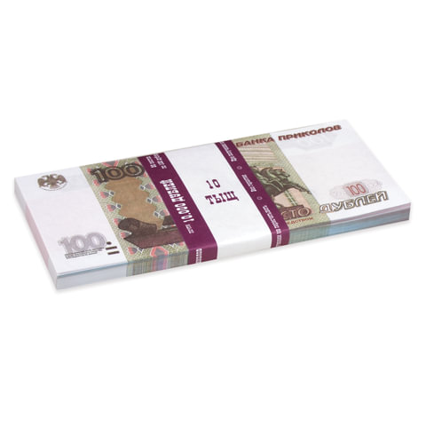 Деньги шуточные "100 рублей", упаковка с европодвесом, AD0000094 оптом