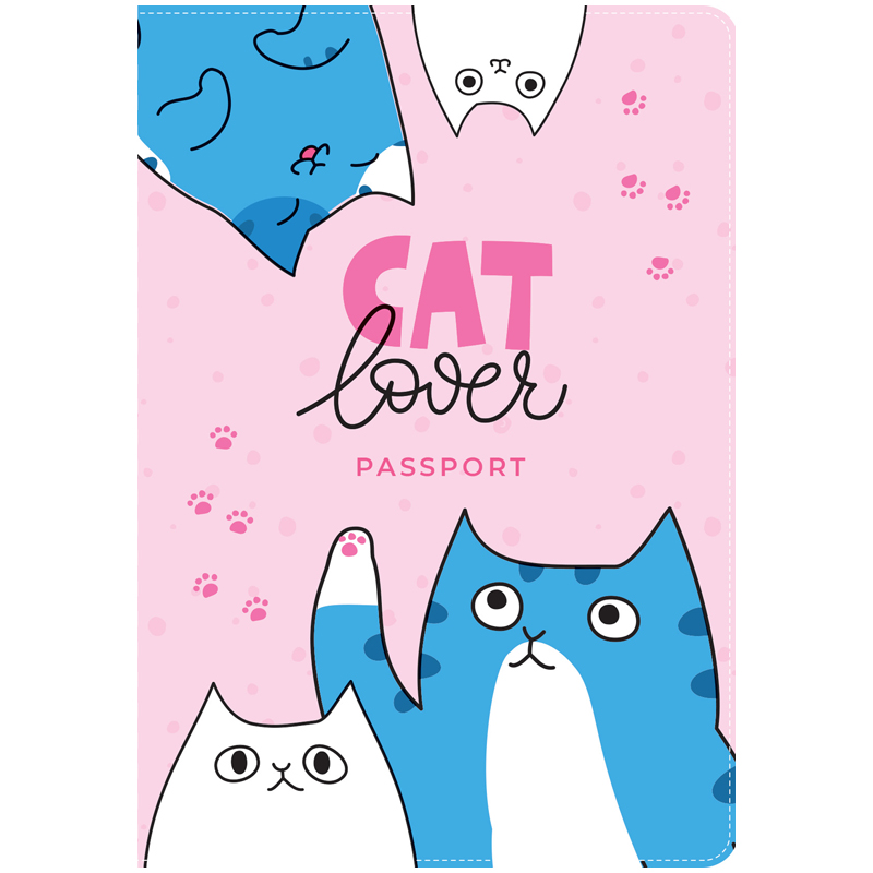 Обложка для паспорта MESHU "Cat Lover", ПВХ, 2 кар оптом