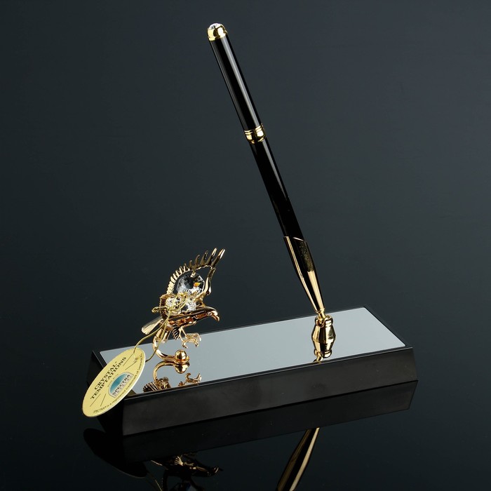 Ручка на подставке «Орёл», 16?6?19 см, с кристаллами оптом