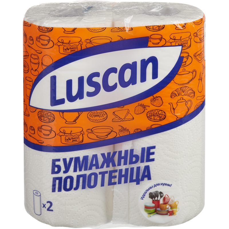 Полотенца бумажные LUSCAN 2-сл., с тиснением, 2рул./уп. оптом