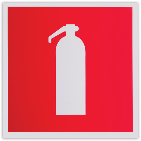 Знак пожарной безопасности "Огнетушитель", 200х200 мм, самоклейка, фотолюминесцентный, F 04 оптом