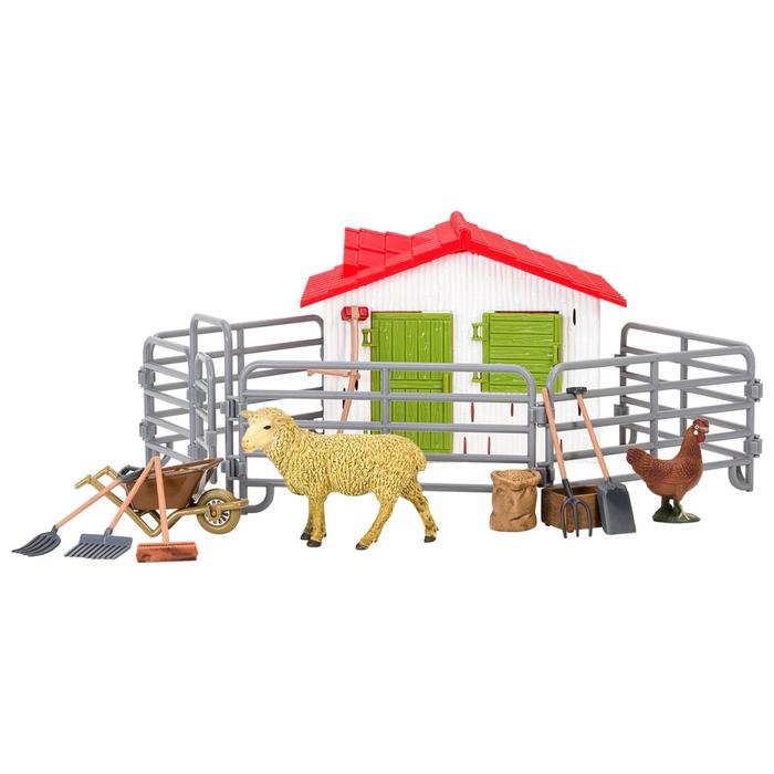 Набор фигурок: овца, курица, инвентарь, 14 предметов оптом