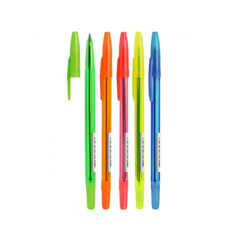 Ручка шариковая СТАММ "511 Neon" синяя, 1,0мм, про оптом