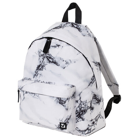 Рюкзак BRAUBERG СИТИ-ФОРМАТ универсальный, "White marble", бело-черный, 41х32х14 см, 229886 оптом