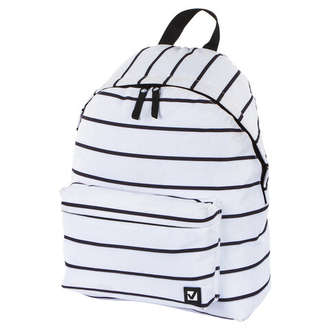 Рюкзак BRAUBERG, универсальный, сити-формат, белый в полоску, 20 литров, 41х32х14 см, 228846 оптом