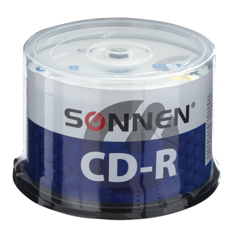 Диски CD-R SONNEN 700 Mb 52x Cake Box (упаковка на шпиле), КОМПЛЕКТ 50 шт., 512570 оптом