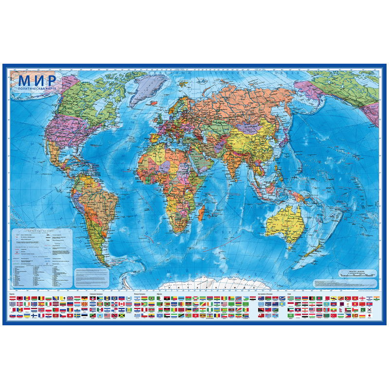 Карта "Мир" политическая Globen, 1:32млн., 1010*70 оптом