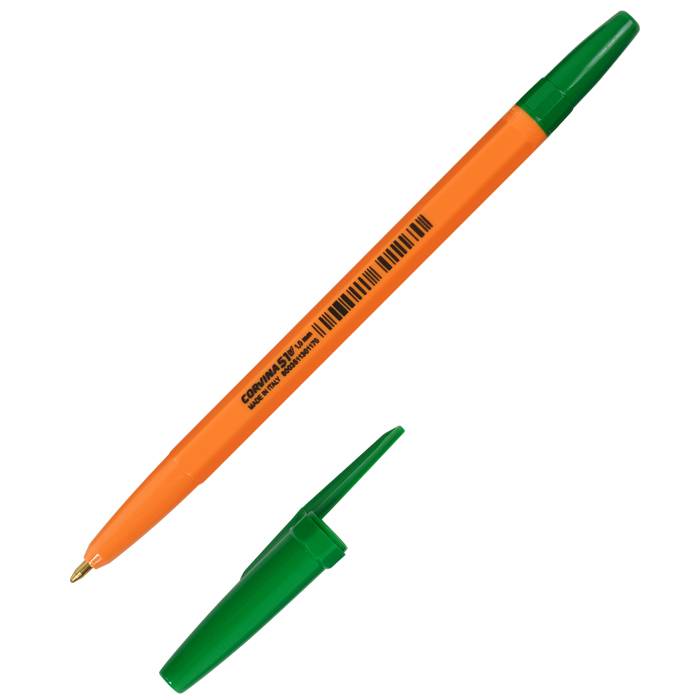 Ручка шариковая CORVINA 51 VINTAGE, 1мм, зеленый, оранжевый шестигранный корпус оптом
