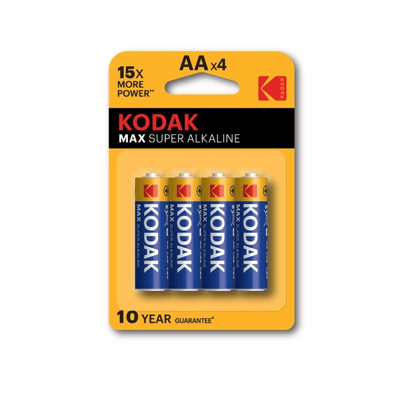 Батарейки KODAK MAX SUPER Alkaline AA LR6 алкалин. 1,5 V 4 шт/упак оптом