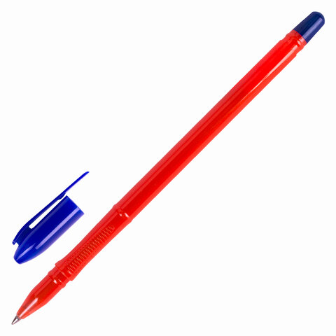 Ручка шариковая масляная STAFF "Basic OBP-203", СИНЯЯ, корпус оранжевый, узел 1 мм, линия письма 0,7 мм, 143203, OBP332 оптом