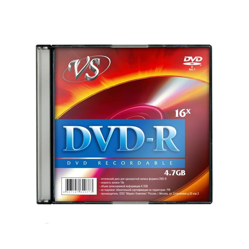 Носители информации DVD-R, 16x, VS, Slim/5, VSDVDRSL501 оптом
