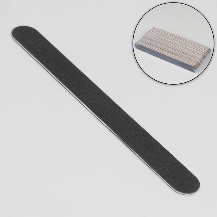 Пилка-наждак «Классика», на деревянной основе, абразивность 240, 18 см, фасовка 50 шт, цвет чёрный оптом