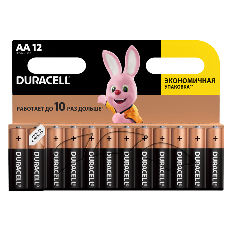Батарейка Duracell Basic AA (LR06) алкалиновая, 12 оптом