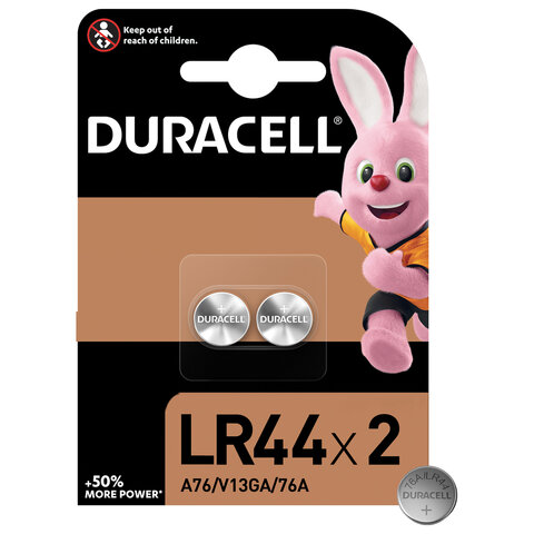 Батарейки DURACELL, LR44 (V13GA, 76A), алкалиновые, КОМПЛЕКТ 2 шт., блистер, 81488664 оптом