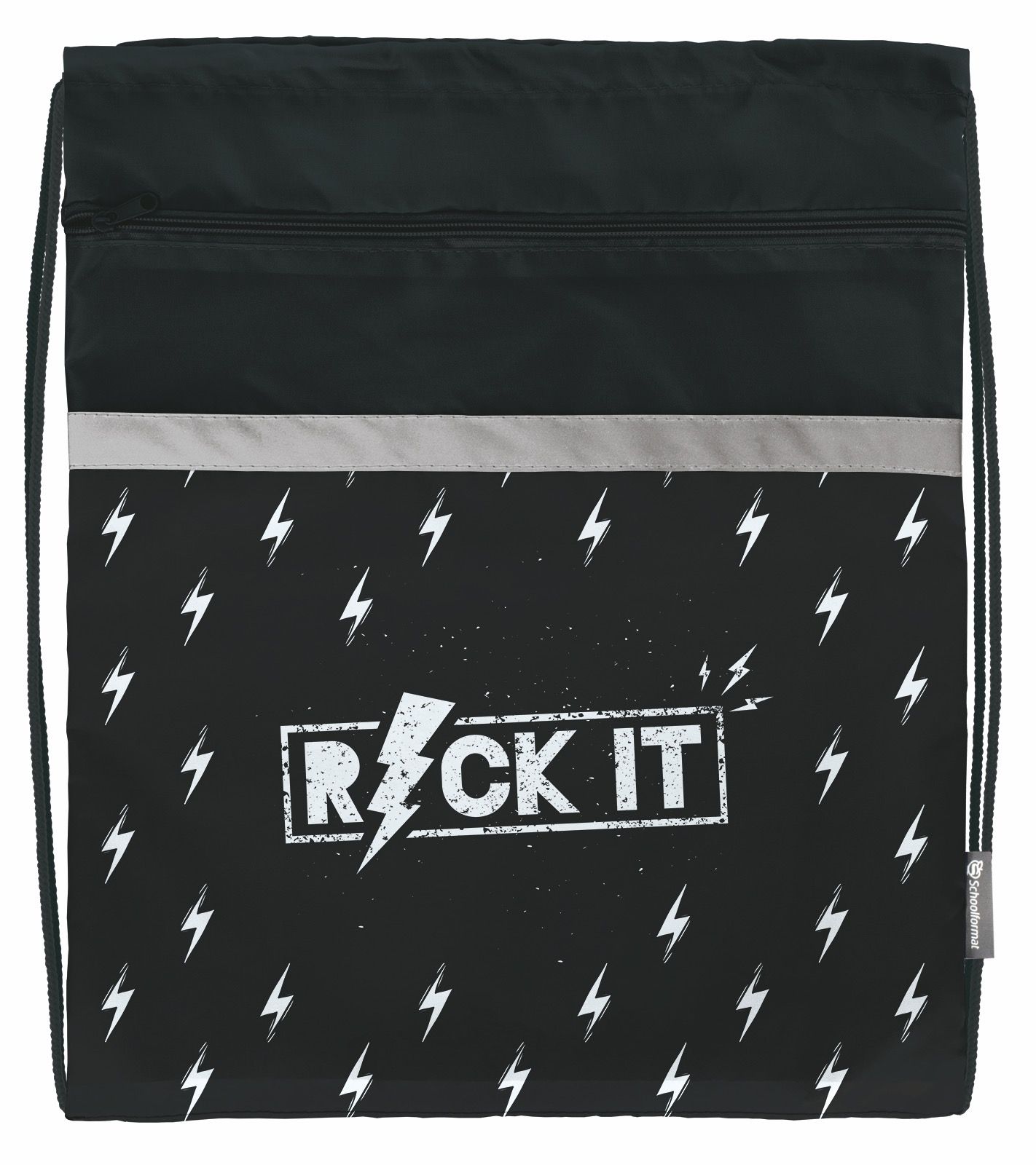 Мешок для обуви Schoolformat ROCK IT, 42х34 см, универсальный, с карманом оптом