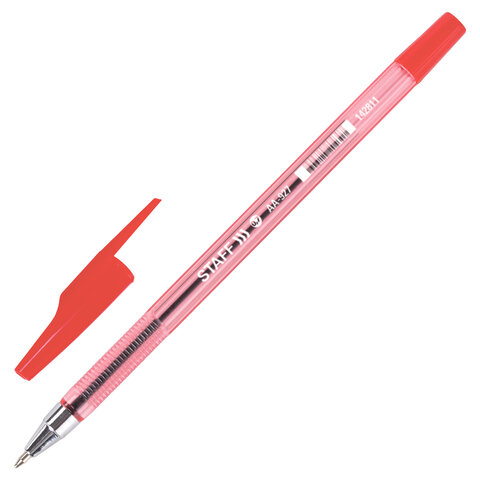 Ручка шариковая STAFF AA-927, КРАСНАЯ, корпус тонированный, хромированные детали, 0,7 мм, линия 0,35 мм, 142811 оптом