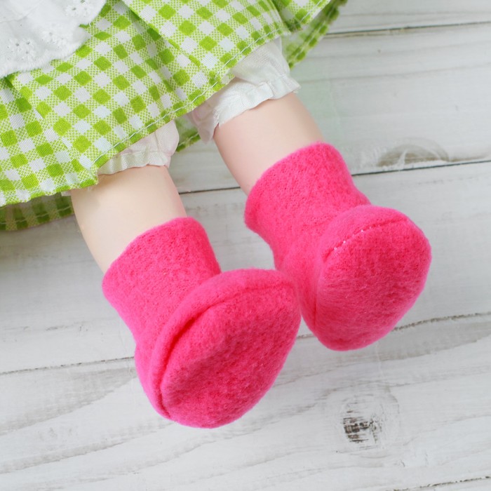Носки для куклы, длина стопы 6 см, цвет фуксии оптом