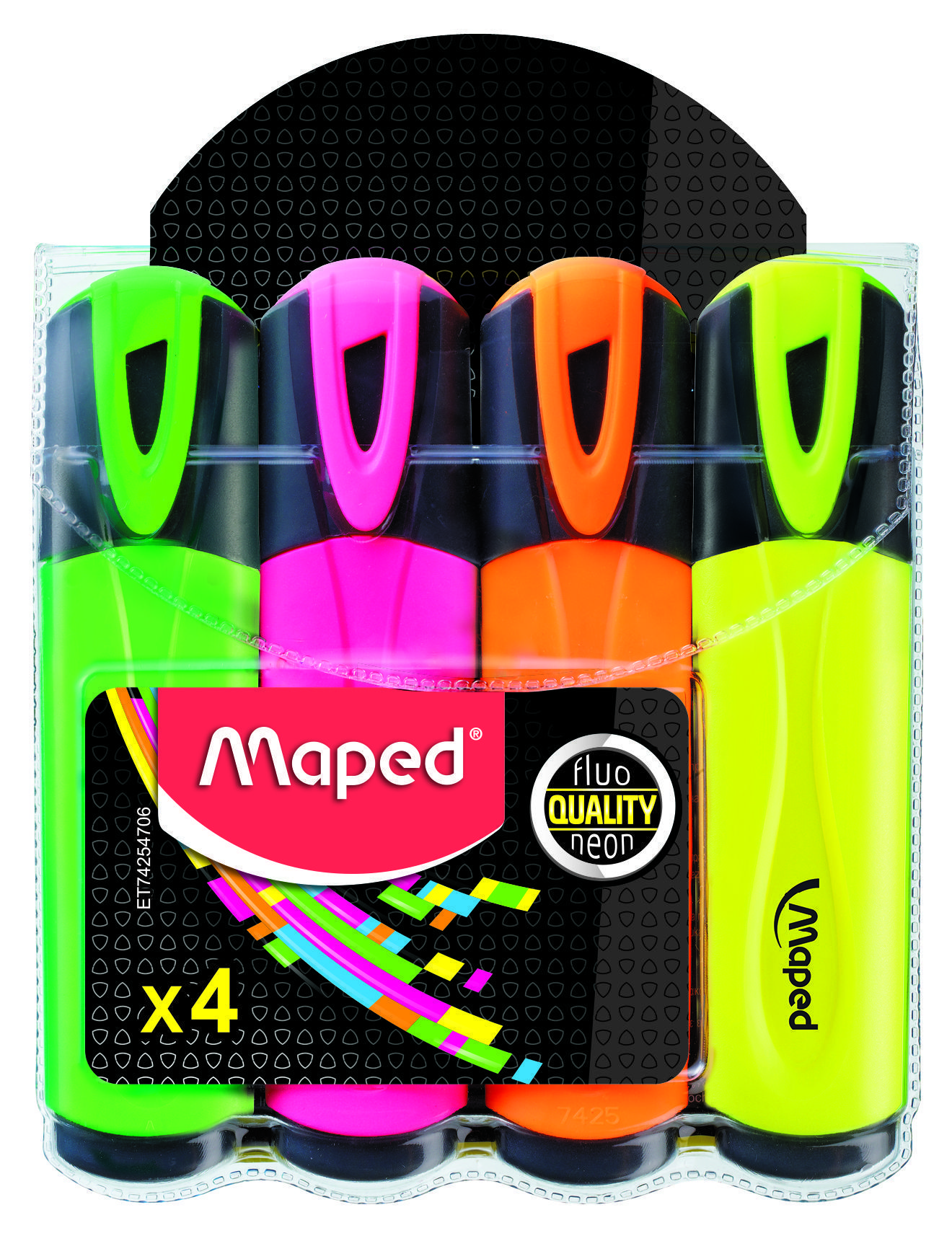 Набор текстовых маркеров MAPED FLUO PEP'S CLASSIC 15 мм, ассорти, скошенный, 4 шт. оптом