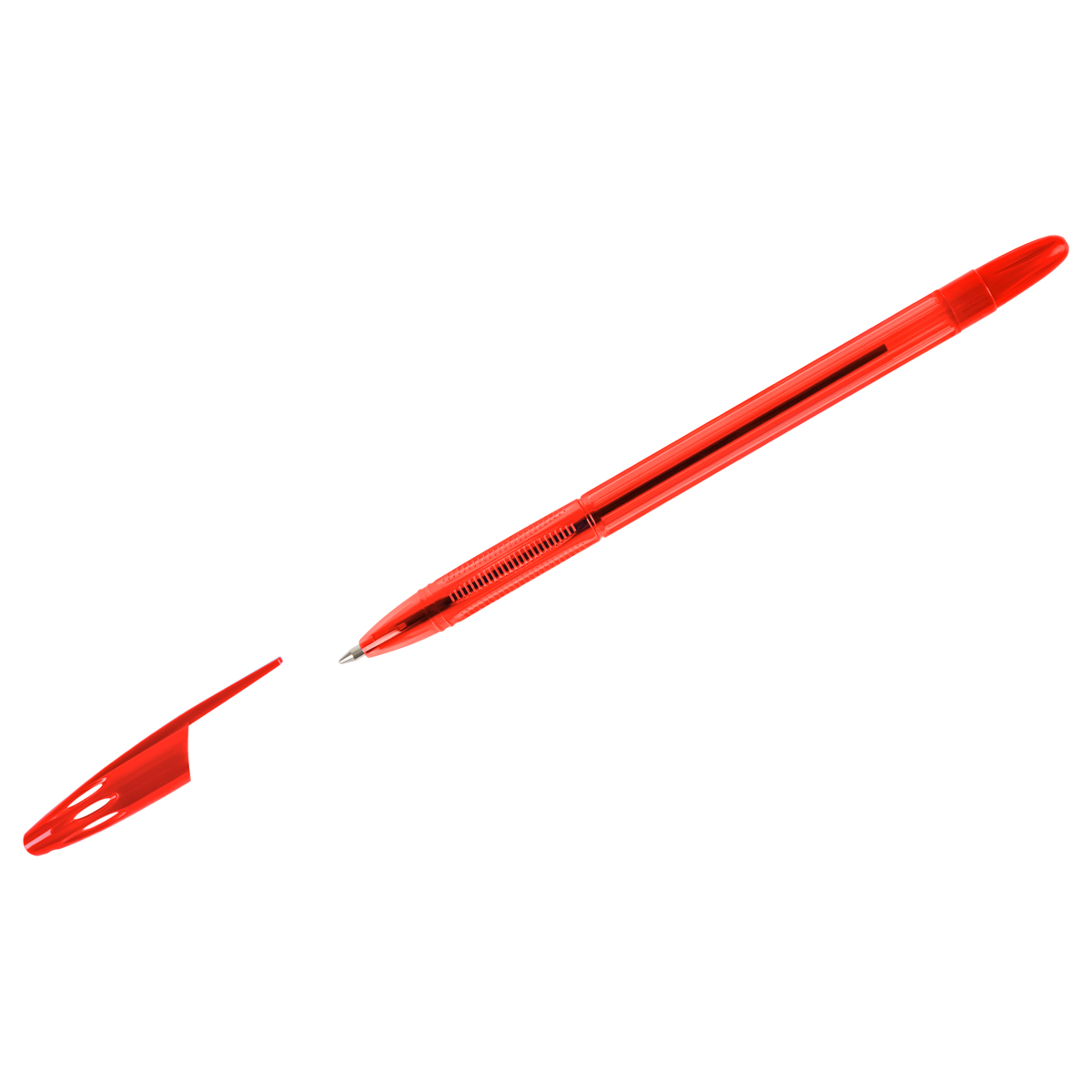 Ручка шариковая СТАММ "555" красная, 0,7мм, тониро оптом