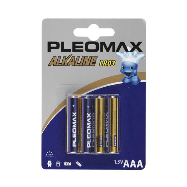 Батарейки PLEOMAX AAA алкалин. 1,50 V 4 шт/упак оптом