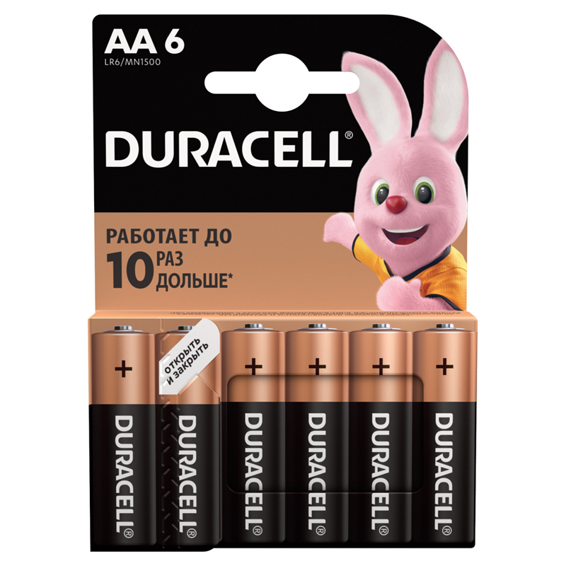 Батарейка Duracell Basic AA (LR6) алкалиновая, 6BL оптом