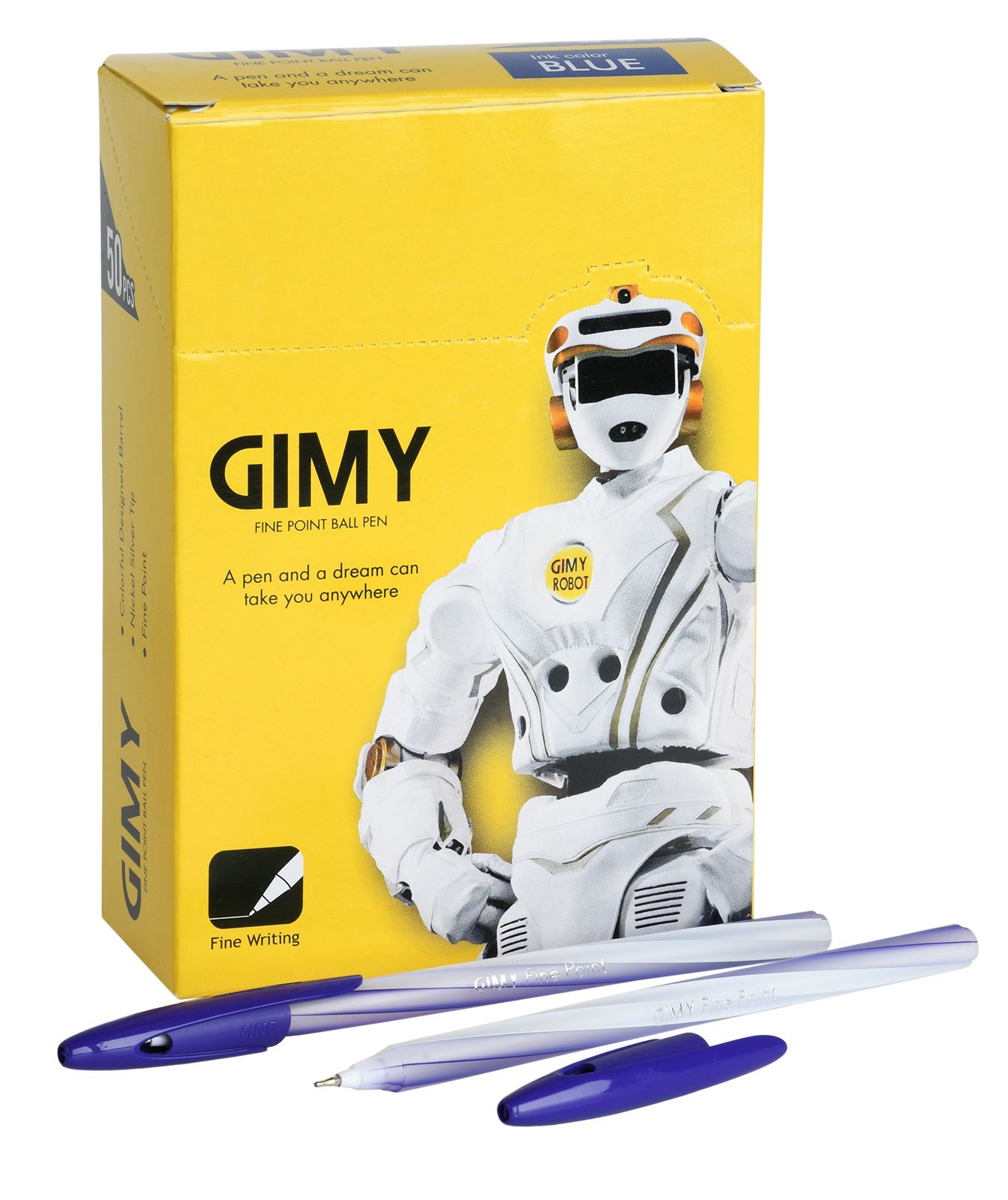 Ручка шариковая одноразовая LINC GIMY, 0,6 мм, синий, круглый корпус оптом