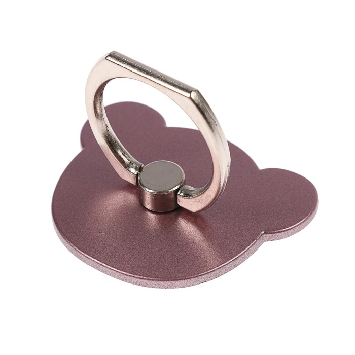 Держатель-подставка с кольцом для телефона LuazON, в форме "Мишки", розовый оптом